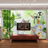 中式客厅影视墙壁纸3d立体电视背景墙纸大型壁画无缝卧室墙布竹子