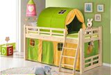 儿童松木家具/ 实木床/半高床 儿童床游戏帐篷 带护栏床
