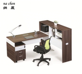 四人组合工作位单人职员电脑桌椅 时尚双人高柜员工办公家具
