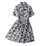 Dimple Hsu 减龄娃娃衫 优雅黑白花朵衬衫裙 W10935