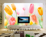 RQ郁金香花卉大型壁画 卧室温馨壁纸客厅电视背景墙纸布 现代简约