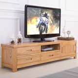 全实木电视机柜 简约现代视听地柜子 北欧环保白橡木客厅家具