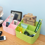 分格多功能储物盒镂空塑料零碎收纳盒调味品收纳篮办公桌面置物篮