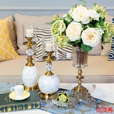 玻璃摆件样板房间客厅餐桌家居装饰品 欧式花瓶创意时尚水晶茶色