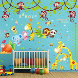 儿童房自粘壁纸装饰墙贴量身高贴纸卧室墙纸客厅宝宝卡通墙面贴画