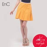 EnC衣恋旗下女装新品时尚纯色半身短款休闲喇叭裙EHWH52219C