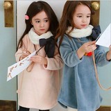 2015冬季韩版童装儿童中长款高领加厚打底衫女童冬装加绒长袖t恤
