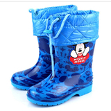 Disney/迪士尼儿童雨鞋秋冬加绒加厚男童女童雨靴四季亲子两用款
