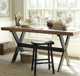 美式乡村LOFT工业风格铁艺实木餐桌书桌办公桌咖啡桌工作台写字台