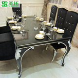 铸铁脚火锅桌 钢化玻璃火锅桌 圣托JFJ009  新古典电磁炉火锅餐桌