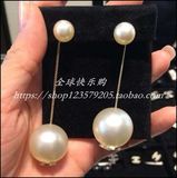 正品专柜代购chanel香奈儿新长款女大小珍珠双C耳钉耳线A85160
