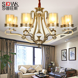 现代新中式吊灯 全铜吊灯客厅灯具欧式创意复古餐厅卧室中式铜灯