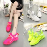 2016春夏韩版学生潮糖果色鞋骚粉荧光色透气运动鞋女跑步鞋气垫鞋