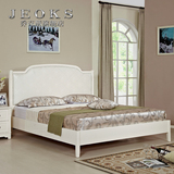 乔克斯欧式卧室实木框架床1.8米双人法式床田园白色公主皮艺婚床