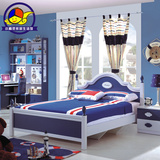 男孩卧室四件套王子套房实木床儿童家具青少年床1.5米单人床特价