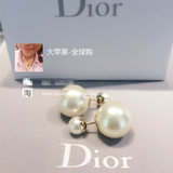 香港代购 Dior 迪奥双珍珠耳钉 大小珍珠耳环正品附小票 明星同款