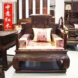 老挝红酸枝沙发巴里黄檀麒麟宝座沙发花枝木客厅组合红木家具沙发