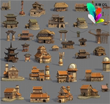 [剑灵]3Dmax游戏美术资源 建筑场景道具模型角色 3D素材源文件