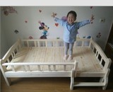 特价包邮儿童带护栏实木床男孩女孩拼接分床简易松木单人床婴儿床
