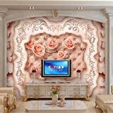 3d立体欧式浮雕电视背景墙壁纸客厅卧室大型壁画仿瓷砖软包大理石