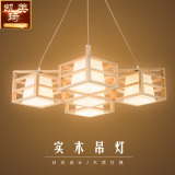 日式吊灯实木榻榻米吊灯北欧木质创意客厅餐厅灯LED东南亚原木灯