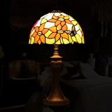 蒂凡尼彩色玻璃蝴蝶复古卧室床头台灯客厅书桌台灯