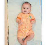 英国代购mothercare童装16夏Little Bird宝宝橙色图形短袖连身衣