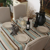 高质量 家用餐桌布茶 圆形餐桌布台 棉麻桌布 防水布方格花纹缎面