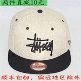 香港代购NY棒球帽stussy灰配黑洋基队MLB嘻哈帽韩版男女街舞帽子