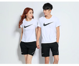 正品Nike耐克夏季运动情侣套装男女士短袖五分裤情侣休闲跑步套装