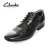 clarks商务低帮鞋其乐系带正装男鞋牛皮男鞋子布洛克皮鞋商场同款