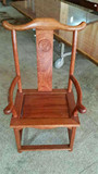 官帽椅 实木靠背中式椅子 仿古红木家具餐椅茶桌椅休闲办公桌椅