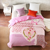 外贸欧式床单韩国夹棉天鹅绒衍缝被夏被空调被床盖绗缝被午睡毯