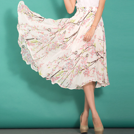 2014夏秋装新款女装半身裙田园清新碎花长裙