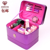 玛丽艳美容包化妆包紫色PU革高档大容量手提箱美容师专用