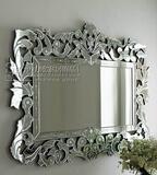 浴室镜挂镜洗手间卫生间大镜壁挂长方形横挂雕花镜欧式奢华镜定做
