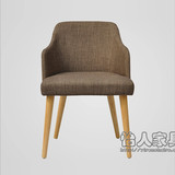 怡人布艺餐椅 带扶手休闲时尚 实木餐椅 厂家定制 优雅餐椅软包