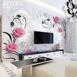 欧式大型壁画3d立体电视背景墙客厅卧室墙纸壁纸 现代简约玫瑰花