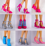 正版芭芘娃娃鞋子barbie舞台鞋子 可儿选穿 高档正品 高跟鞋