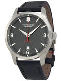 美国代购 Victorinox 自动黑色表盘皮革男士手表
