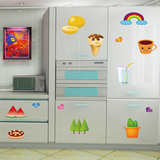 可爱卡通瓷砖玻璃贴厨房冰箱贴墙贴儿童贴纸墙壁水果蛋糕贴画
