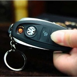 创意大众汽车钥匙扣个性USB充电打火机超薄电子点烟器防风免充气