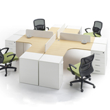 办公家具屏风组合隔断卡位职员工作位2/4/6双四人电脑桌椅带书柜