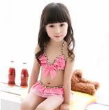 韩国外贸原单儿童泳衣女童比基尼豹纹裙式泳装中大童泳衣宝宝泳装