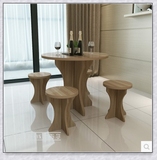 简约现代小户型餐桌椅组合小圆桌4人圆餐桌咖啡桌洽谈桌创意餐桌