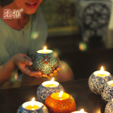 墨菲手工陶瓷烛台 欧式摆件装饰品创意烛光晚餐桌礼物6个送冰箱贴