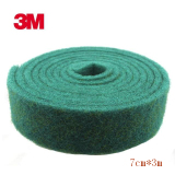 正品3M8698绿色工业百洁布批发不锈钢拉丝布打磨除锈铁板烧清洁卷