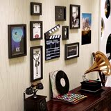 客厅个性创意组合实木照片墙不规则挂墙墙上相框墙背景墙相片墙