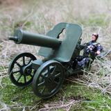 古炮 马克沁重机枪+兵人塑料怀旧模型 军事沙盘 二战儿童玩具批发