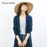 夏季新品 Sunny clouds 女式纯棉叶子蕾丝装饰背心（灰）